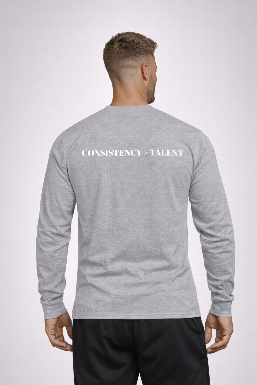 Long Sleeve Tee - Consistency Over Talent | Motivational Gym Shirt - Unisex